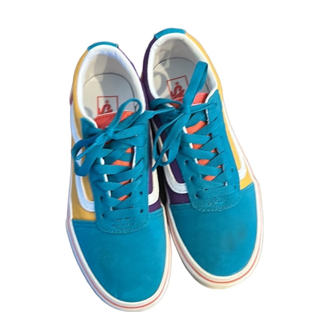 LIKE NEW Vans Suede Color Block Sneakers Kids 3